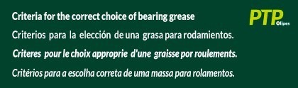 Criterios para la correcta elección de una grasa para rodamientos